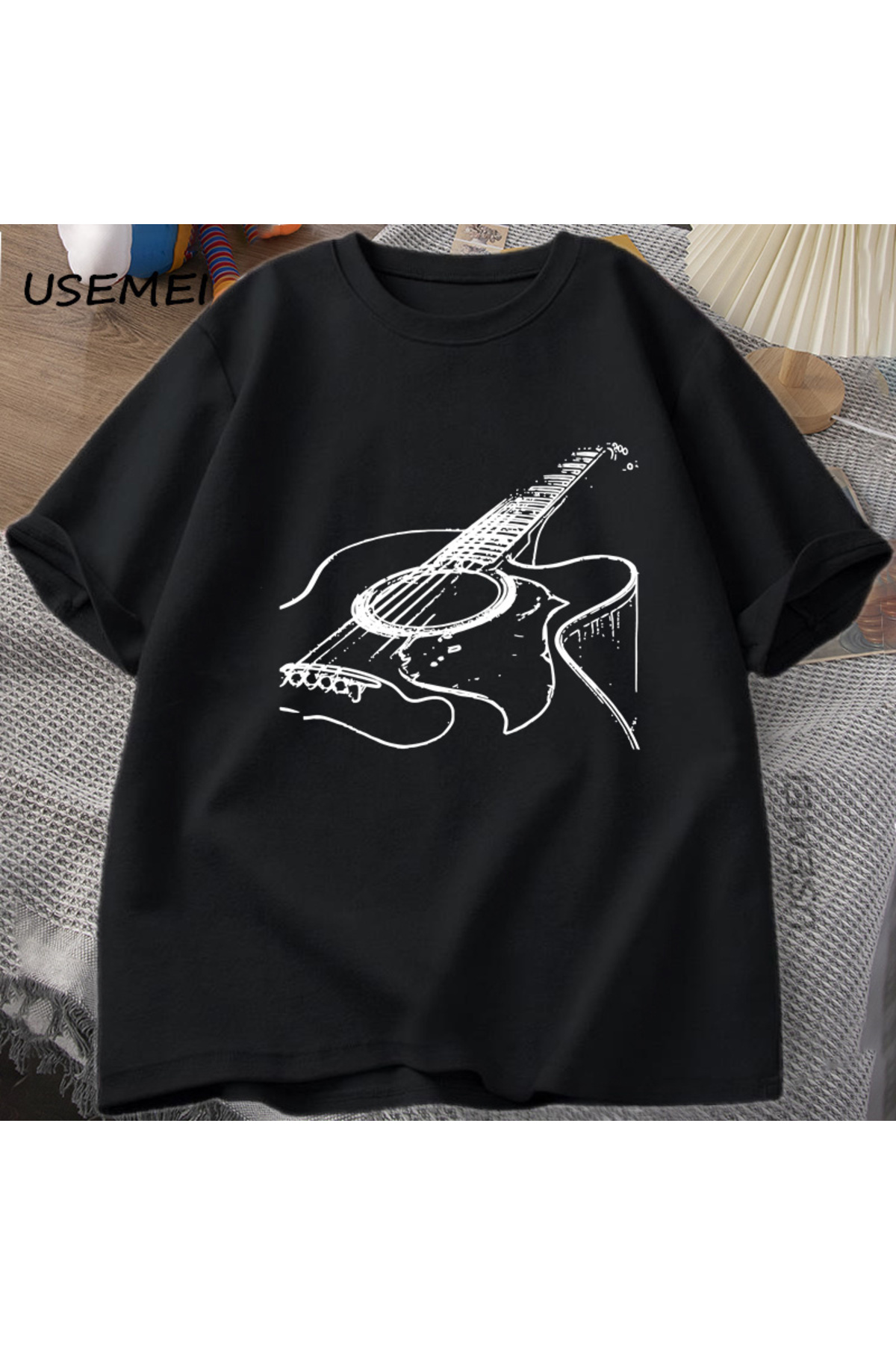Acoustic Guitar T-Shirt Musician Tee I'm Thinking Loud Clothing, Guitar PlayerMale 2890