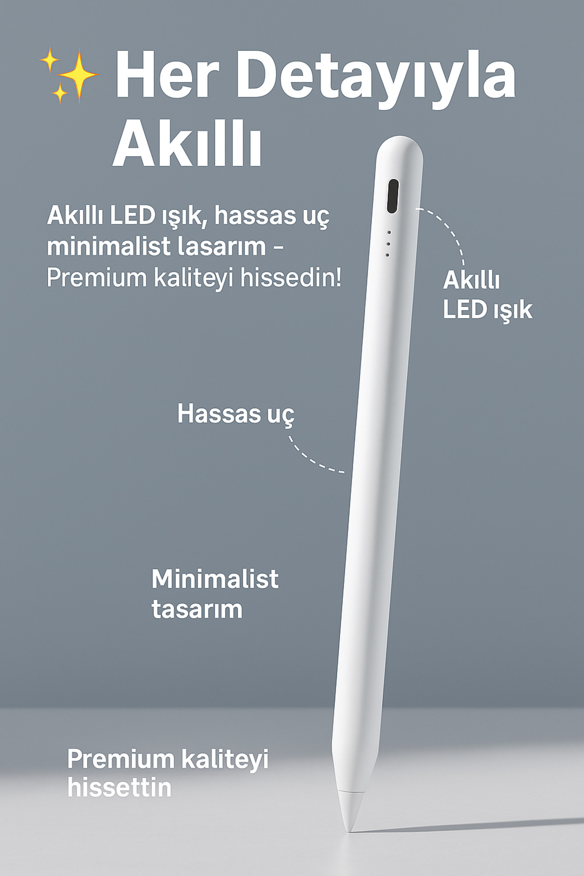 emybox Universal Dokunmatik Tablet Telefon İpad Yazı Çizim Kalemi Şarjlı Dokunmatik Yedek Uç Hediyeli