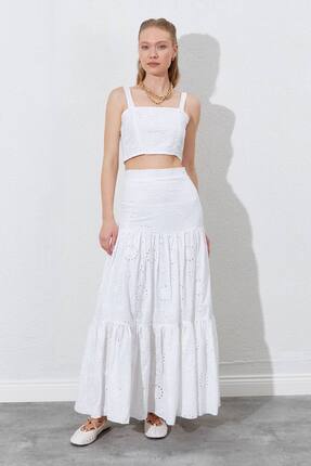 Butik Fistolu Beyaz Takım