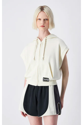 Champion Trophies Full Zip Hoodie Sweatshirt Bej Kadın Kapüşonlu Sweatshirt-1...