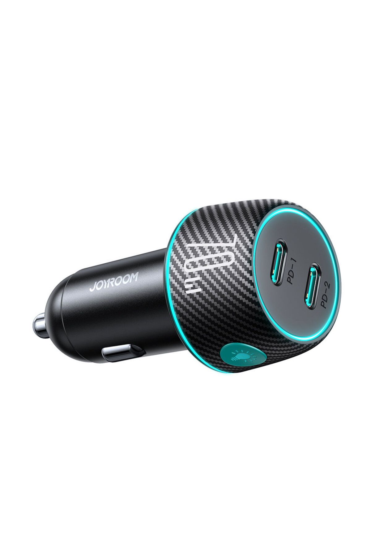 Joyroom-Încărcător auto dual USB-C 70W cu iluminare LED JR-CCN02 - Negru 1