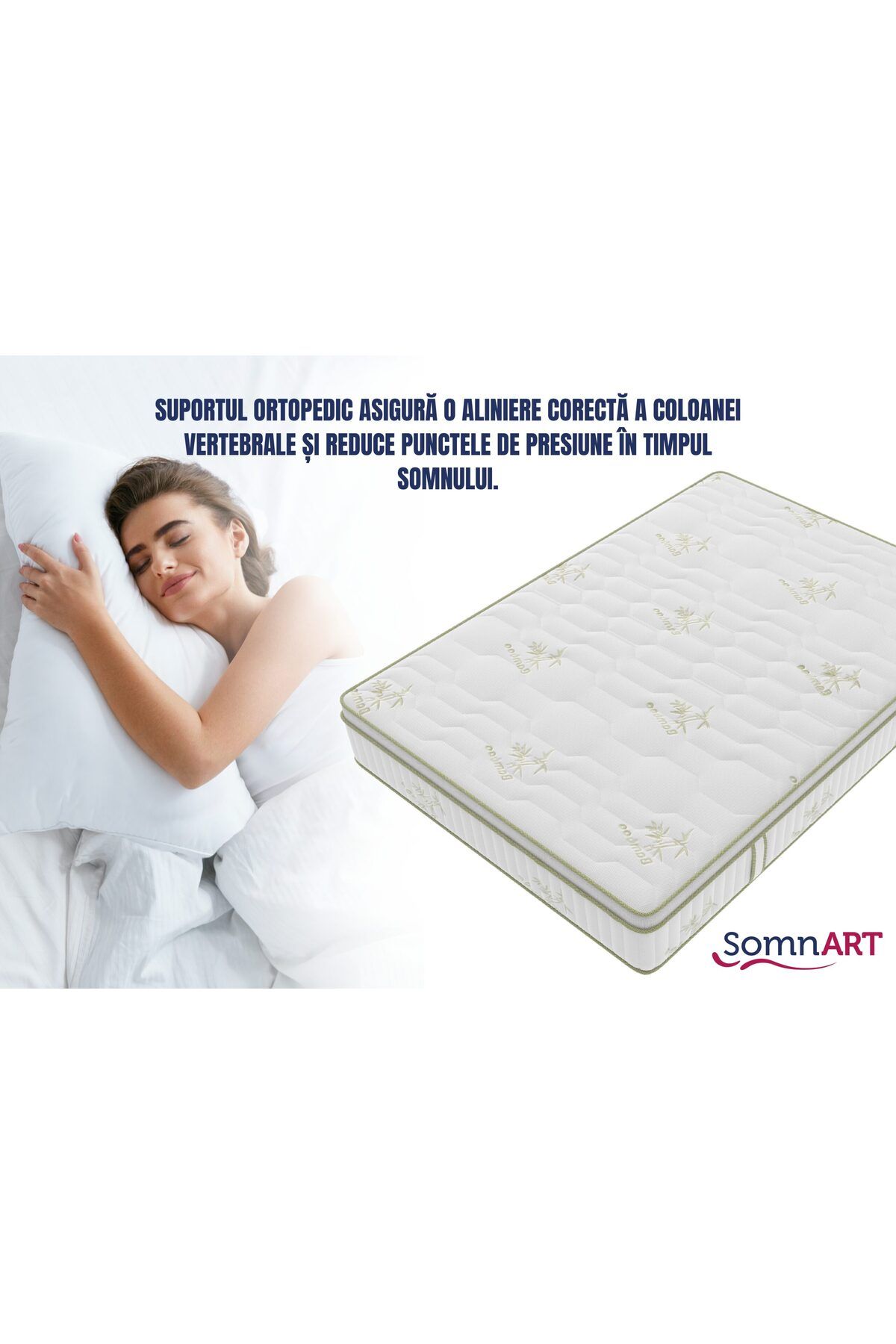 Somnart-Bamboo Super Comfort Pocket Multilayer 90x200 memory foam spring mattress, height 25 cm 3