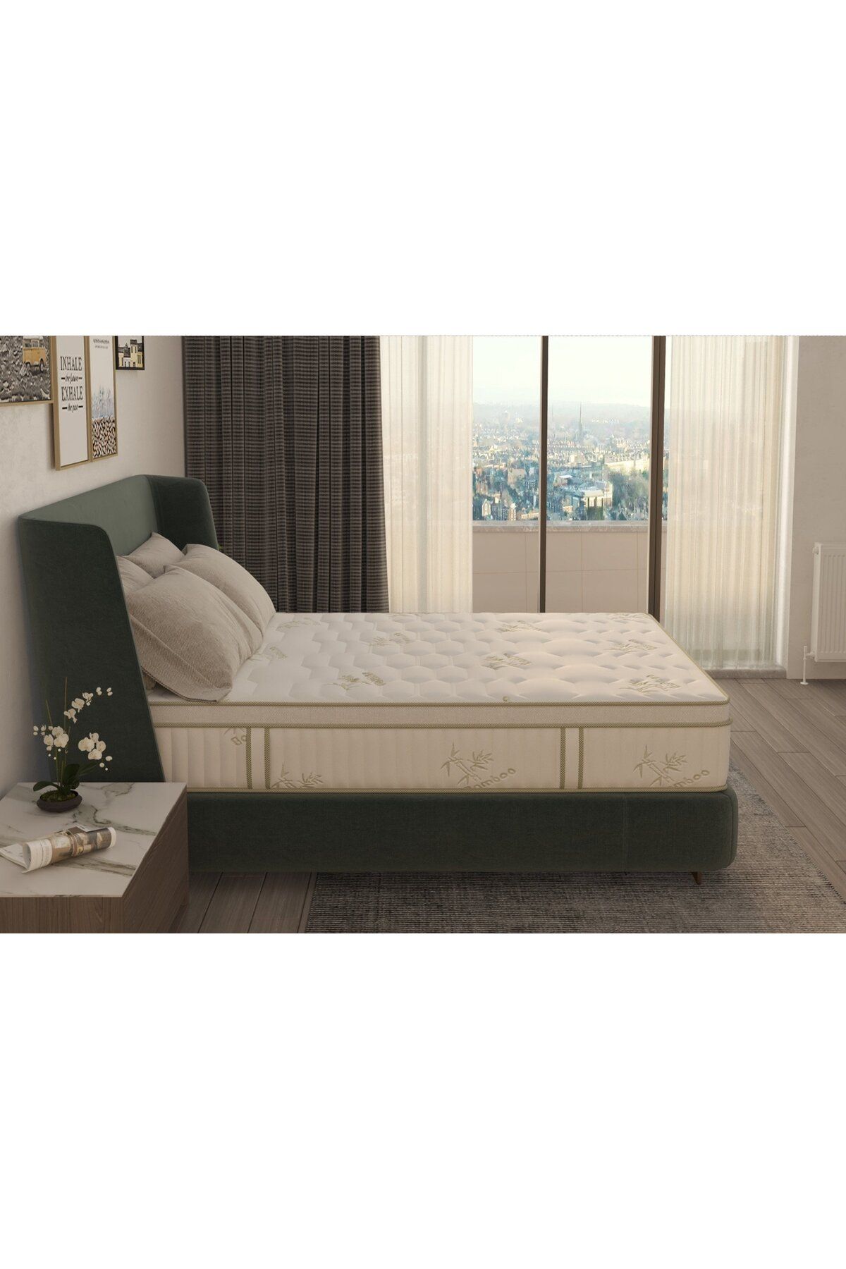 Somnart-Bamboo Super Comfort Pocket Multilayer 90x200 memory foam spring mattress, height 25 cm 6