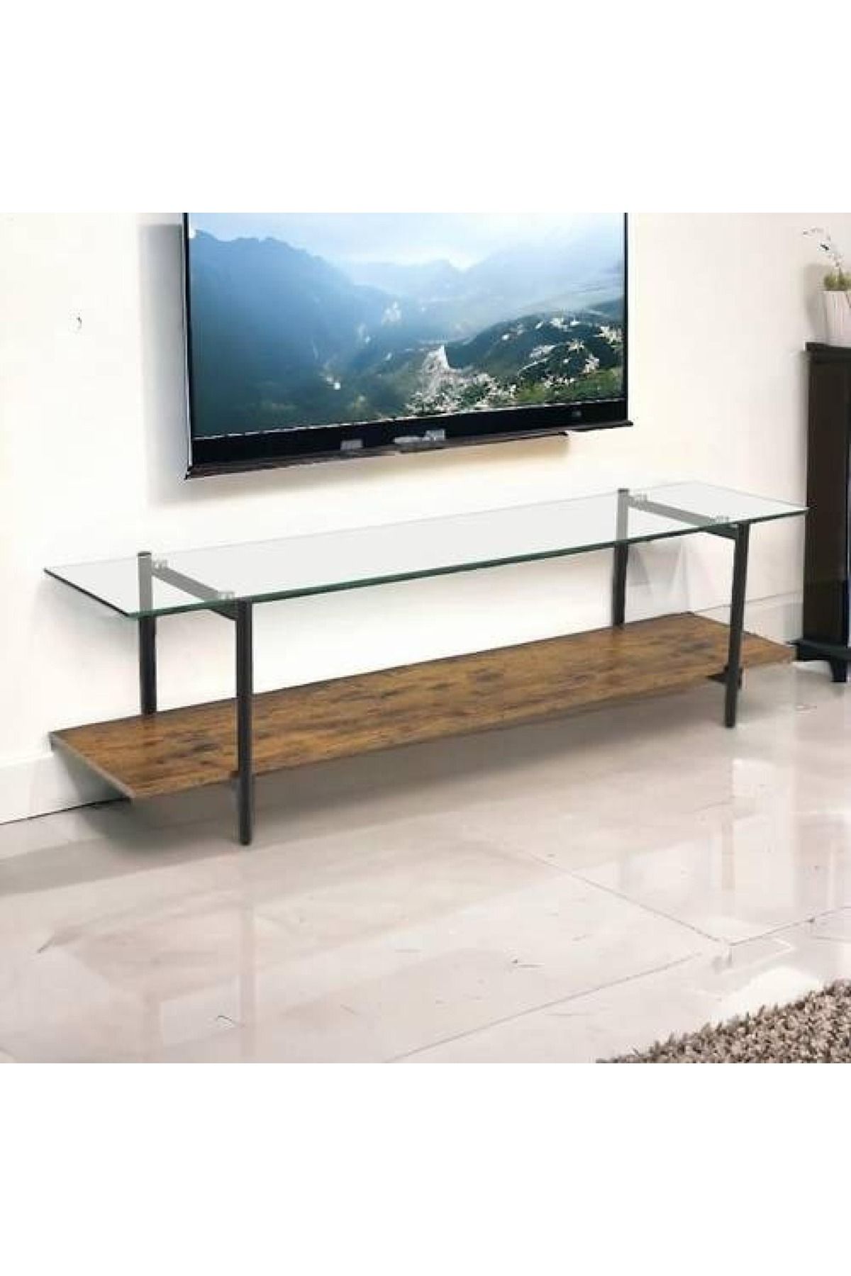 DEC4-Plasma table made of wood with glass 1