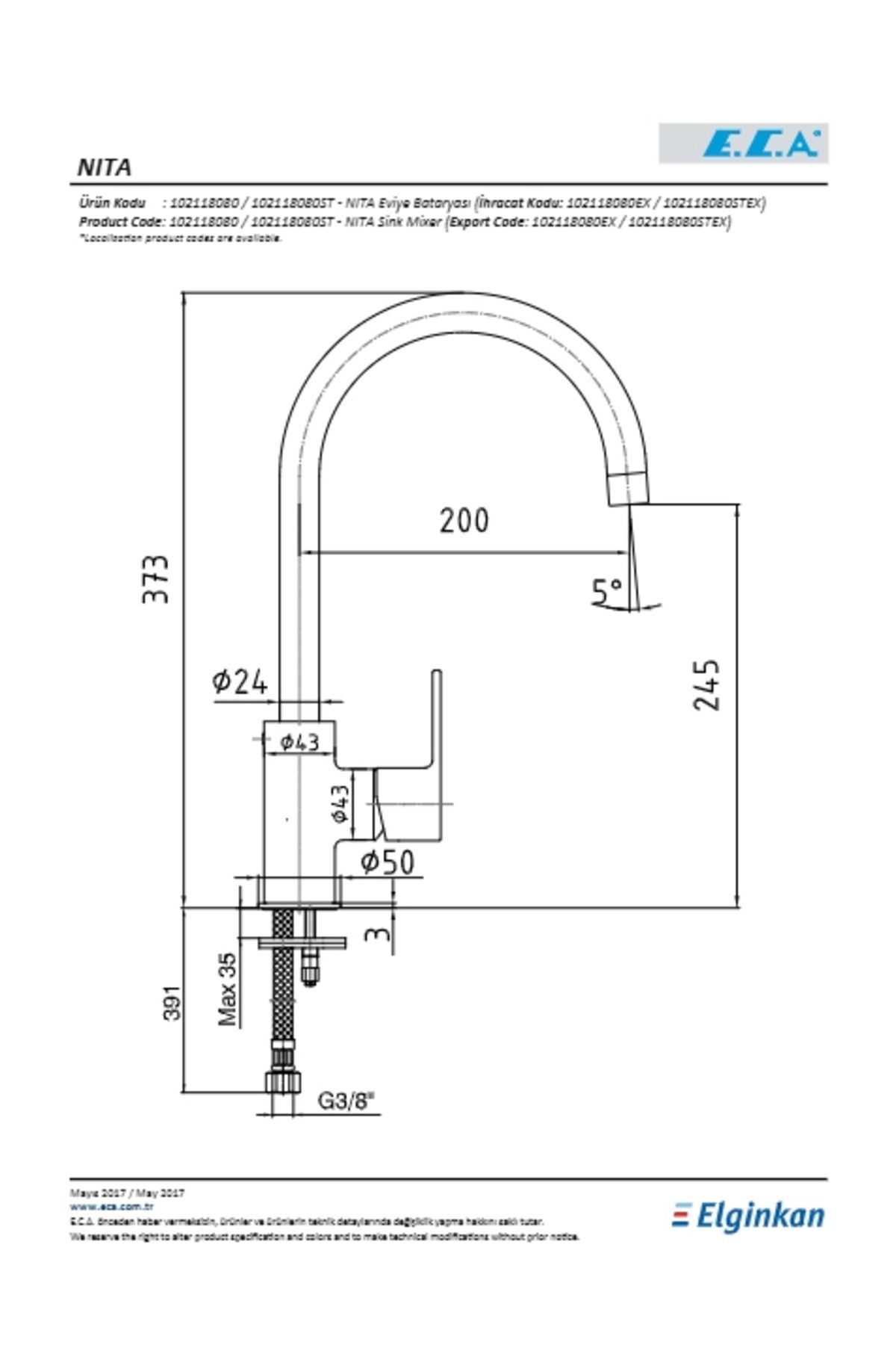 Eca-Nita Sink Faucet with Swan Spout 2