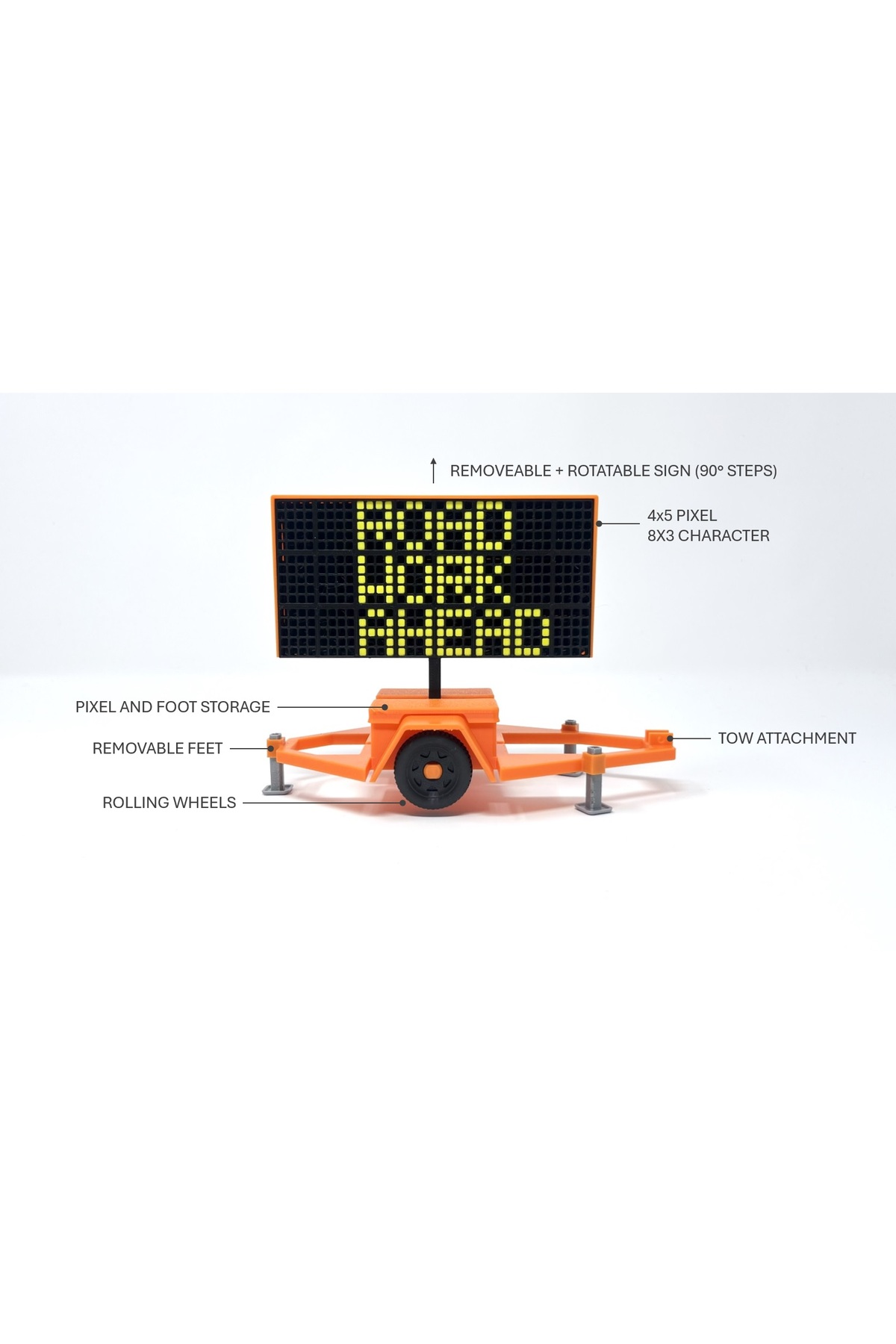 Modello di bacheca per messaggi sul traffico - Mini segnale di avvertimento in scala 1:20 | Stampa 3D