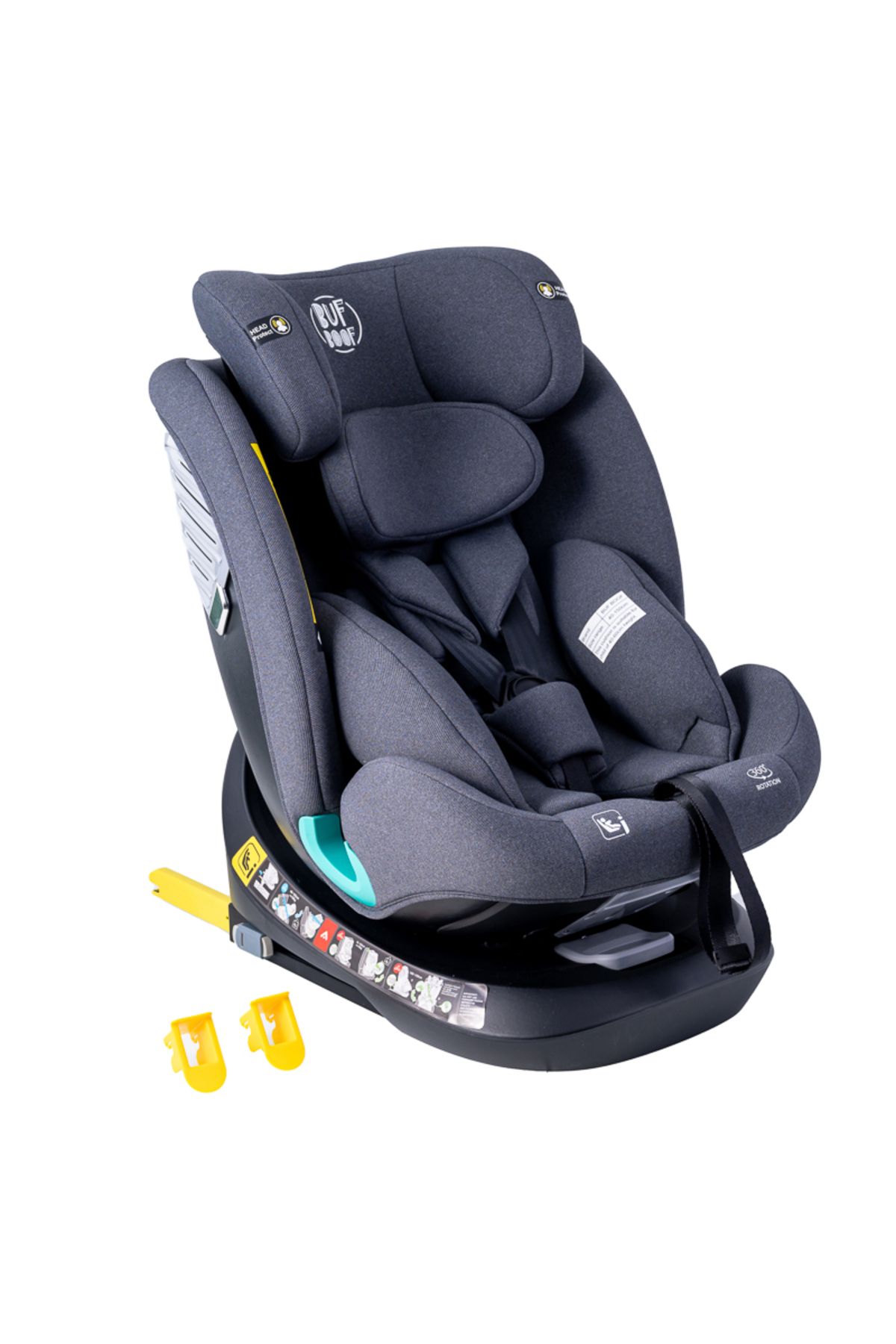 BUF BOOF-Car Seat Saphir DELUXE BUF BOOF iSIZE Grey Isofix sleep position 165 degrees rotating degrees 40-150 cm 7