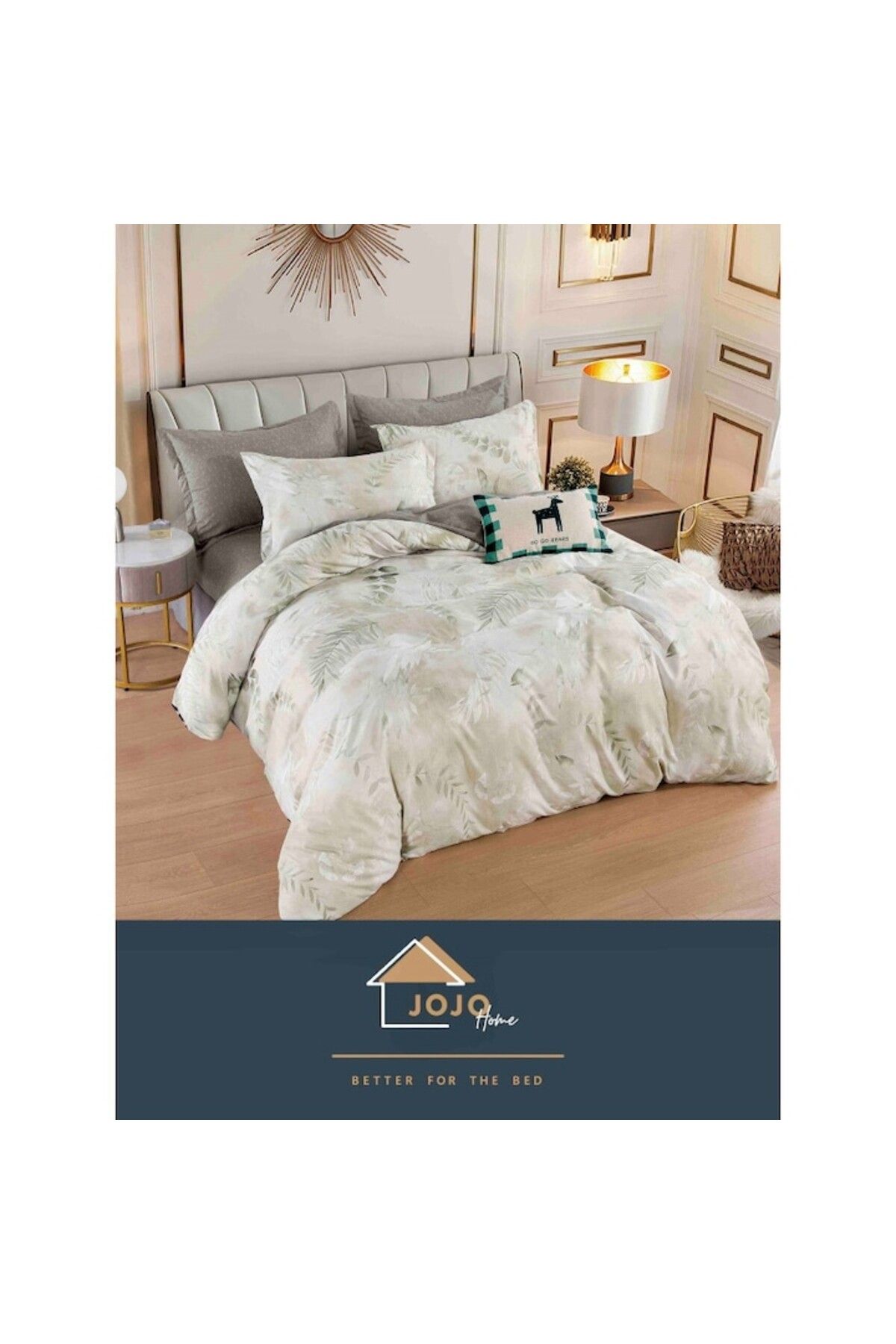 JOJO HOME-Double Bedsheet with Elastic, Jojo Home, Tropical Leaves, 6 Pieces, 180x200cm, Multicolor 3