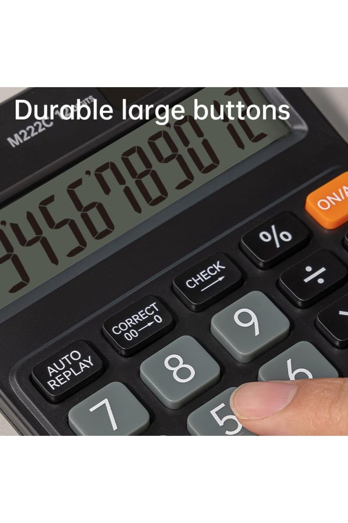 Deli-EM222C Desktop Calculator – 12-Digit Display | 120-Step Check Function | Large Screen | Durab 5