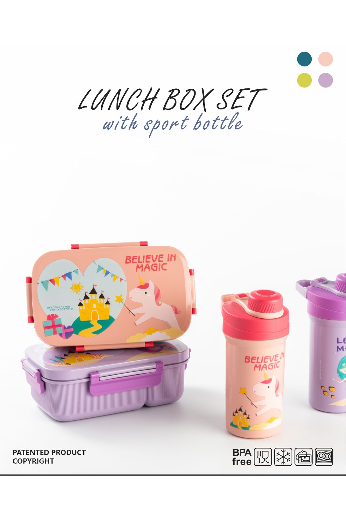 Mobcos-Students Lunch Box with Water Bottle Set Double Layer Lunch Box,Fork 1800ml and Drink Cup 500ml 5