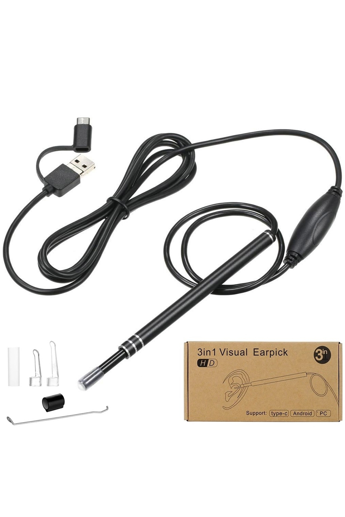 gaman 1.5 METRE USB KABLOLU Burun ve KULAK MUAYENE Etmek İçin Led Işıklı Endoskopik Kamera