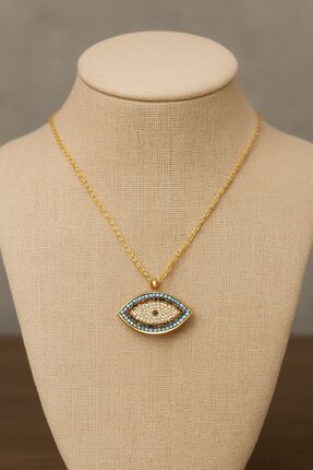 NAİLE JEWELRY TURKUAZ TASLI GOZLU KOLYE