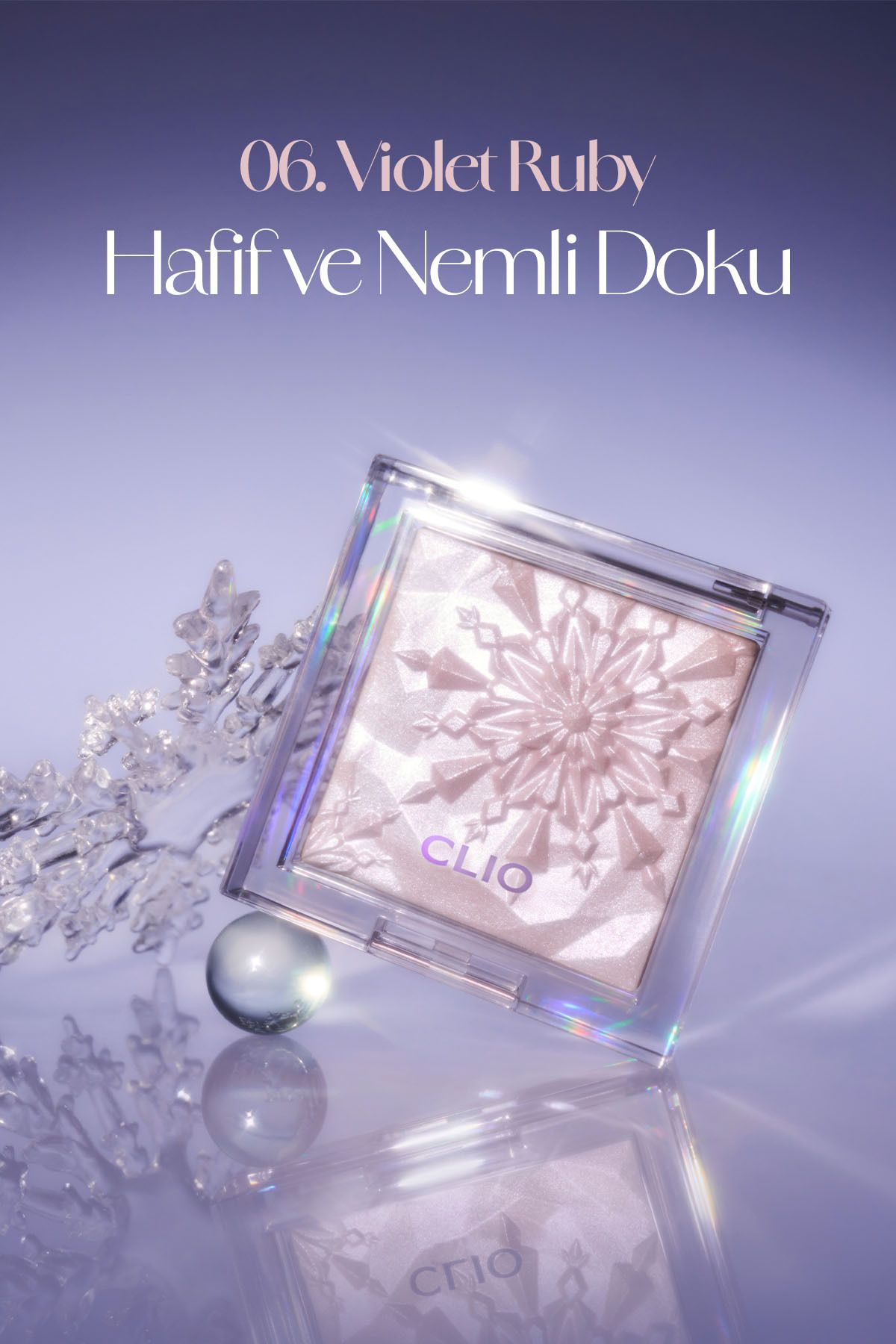 CLIO-Highlighter Providing Intense Radiance with Micro Pearl Particles Prism Highlighter 06 Violet Ruby 3