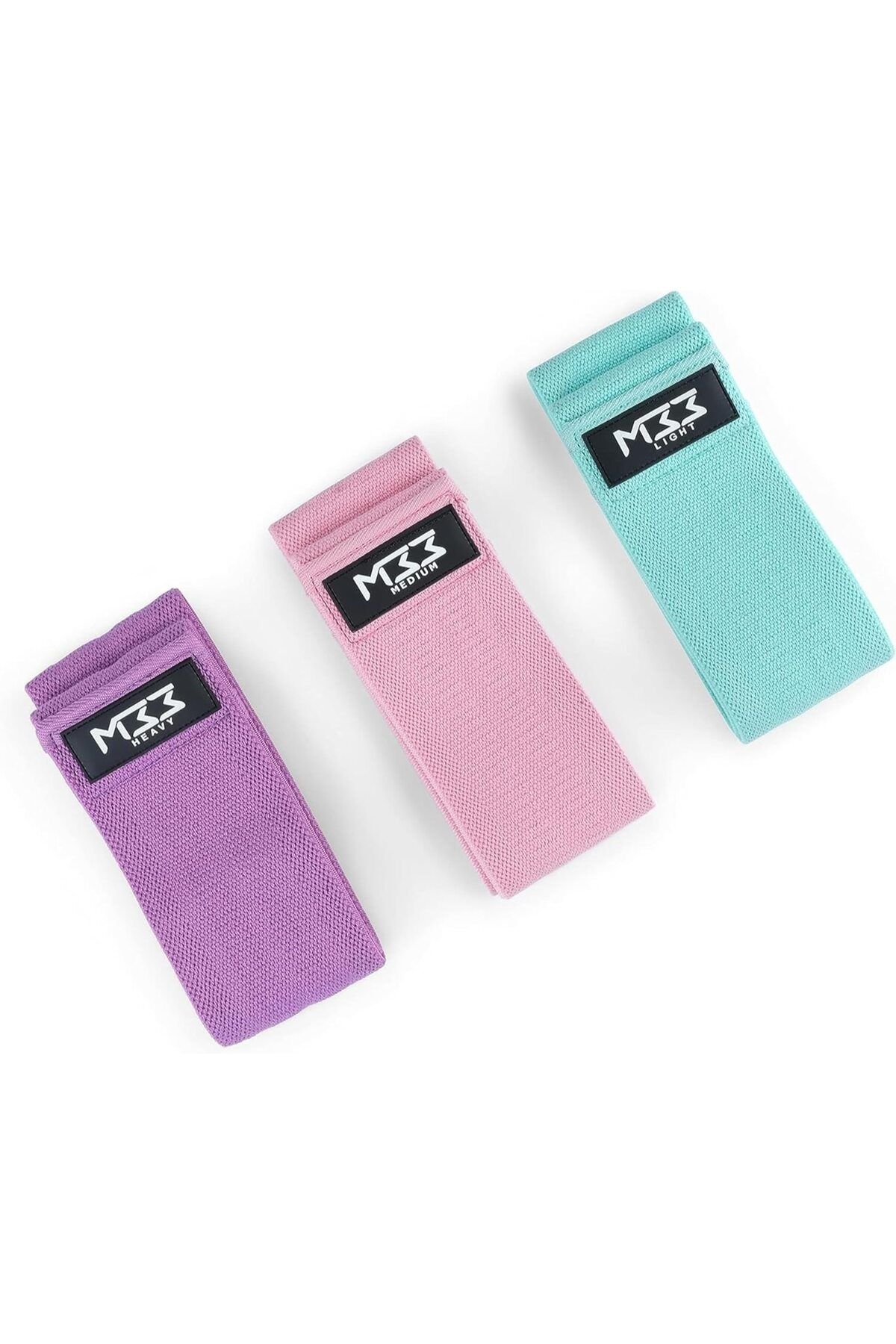 dalimag-Set 3 benzi elastice de rezistență pentru fitness, gimnastică de recuperare, 3 niveluri de intensitate, multicolore 4