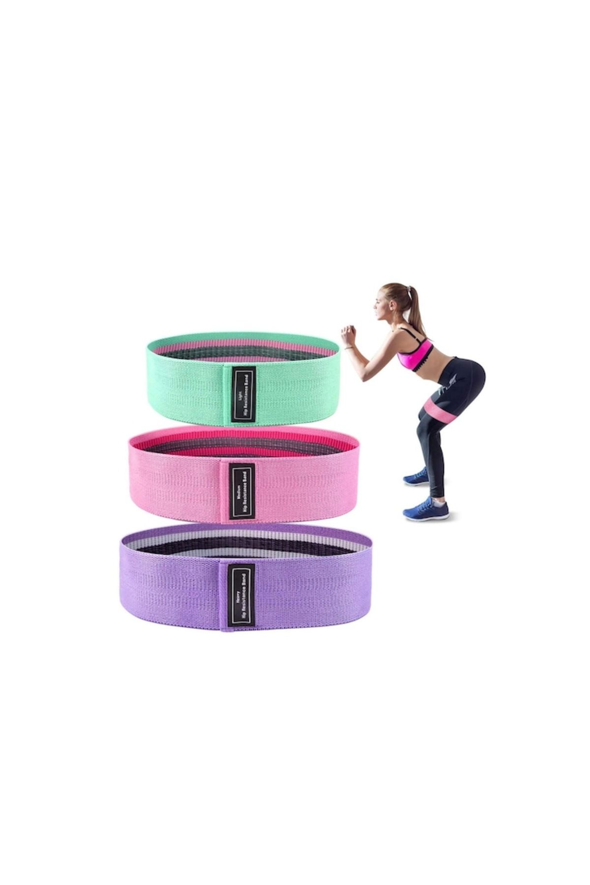 Doty-Set 3 benzi elastice ElasticFit, 3 nivele, ușor de utilizat, rezistente, bumbac și elastan, multic 3