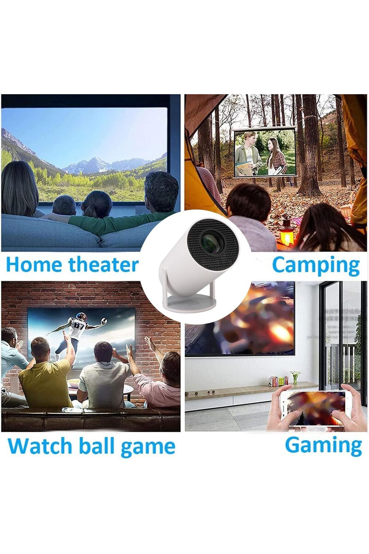 Generic-جهاز عرض محمول MUNTAQI 4K مع دوران 270 درجة، يدعم Android 11، وجهاز عرض صغير بدقة 1080 بكسل 6