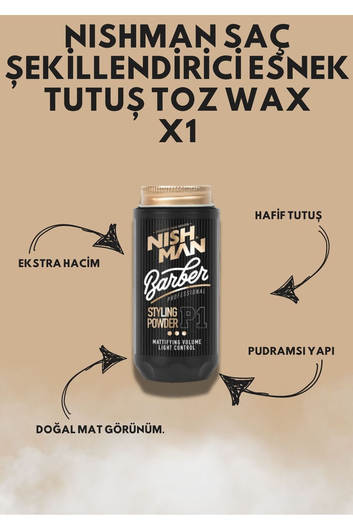 NISHMAN Saç Şekillendirici Toz Wax X1 / Oynanabilir Yapı / Kalıcı