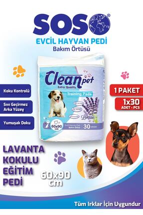 SOSOmarket 30’lu Paket 60 x 90 cm - CleanPed Kedi Köpek Çiş Ped’i – Eğitim Pedi