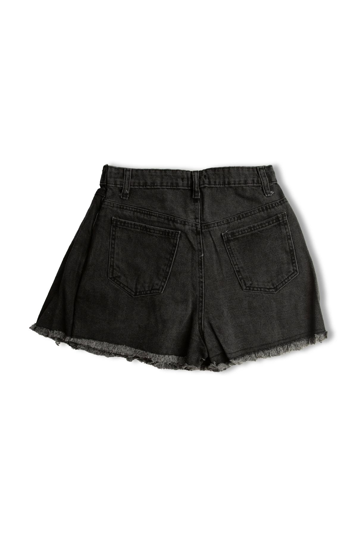 Bak Moda-Tassel Detailed Full Button Closure Mini Shorts 2