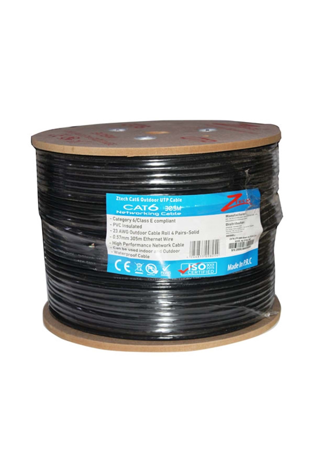 ZTECH 305M 0.57MM 23AWG OUTDOOR CAT6 KABLO SIYAH - Fiyatı, Yorumları