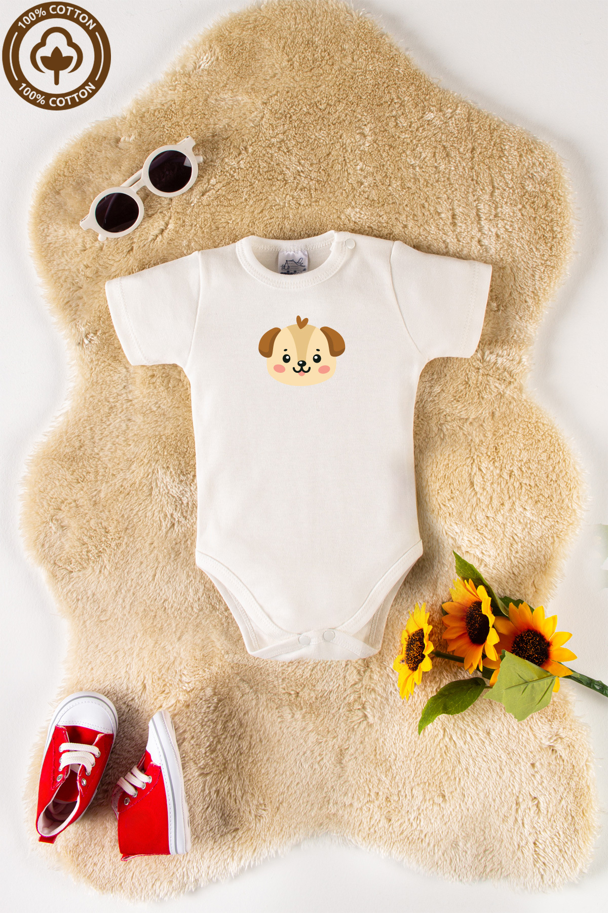 miniel organic Unisex %100 Organik Pamuklu Cute Animals Baskılı 0-12 Ay 6Lı Kısa Kollu Bebek Body Zıbın Set fotoğrafı 6 (önizleme)