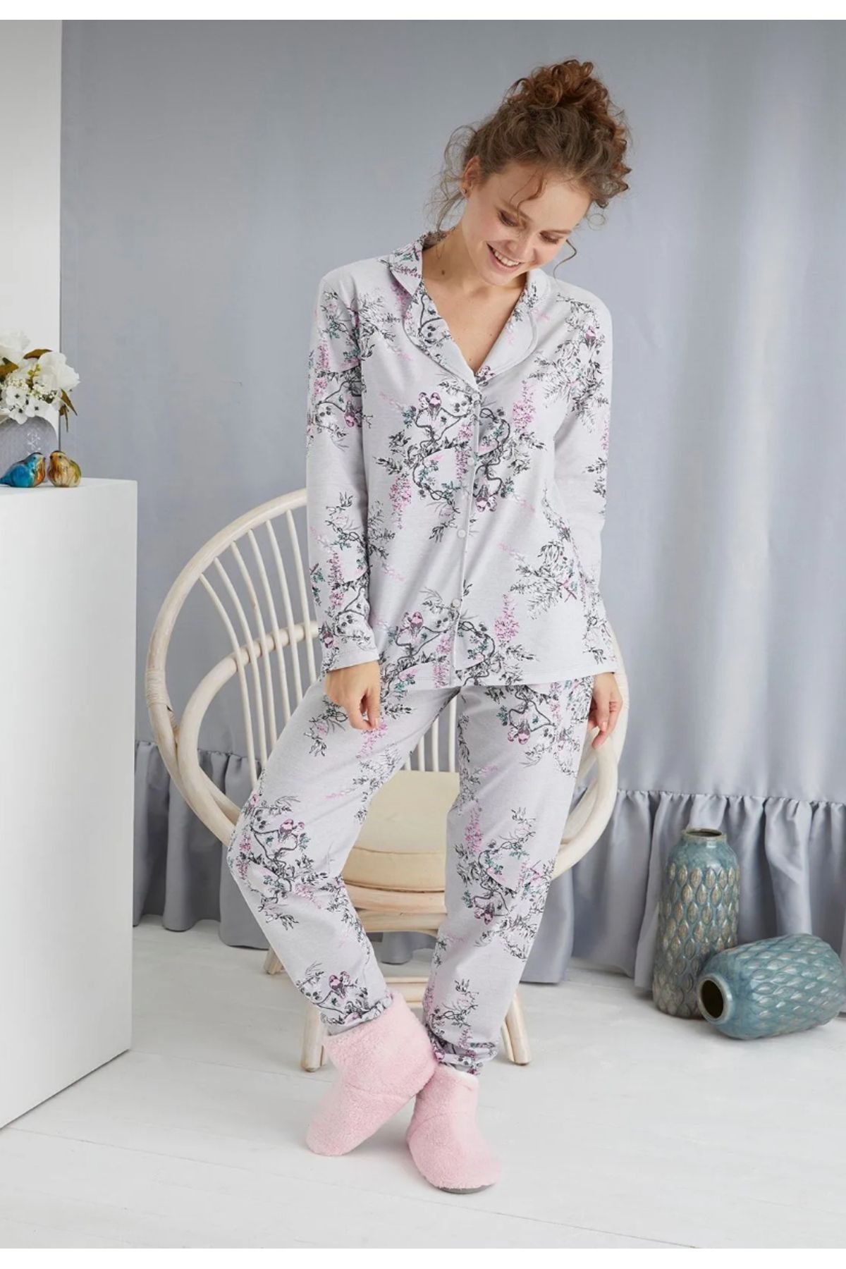 mamirko designed for you-BUTTONED PAJAMA SET 2
