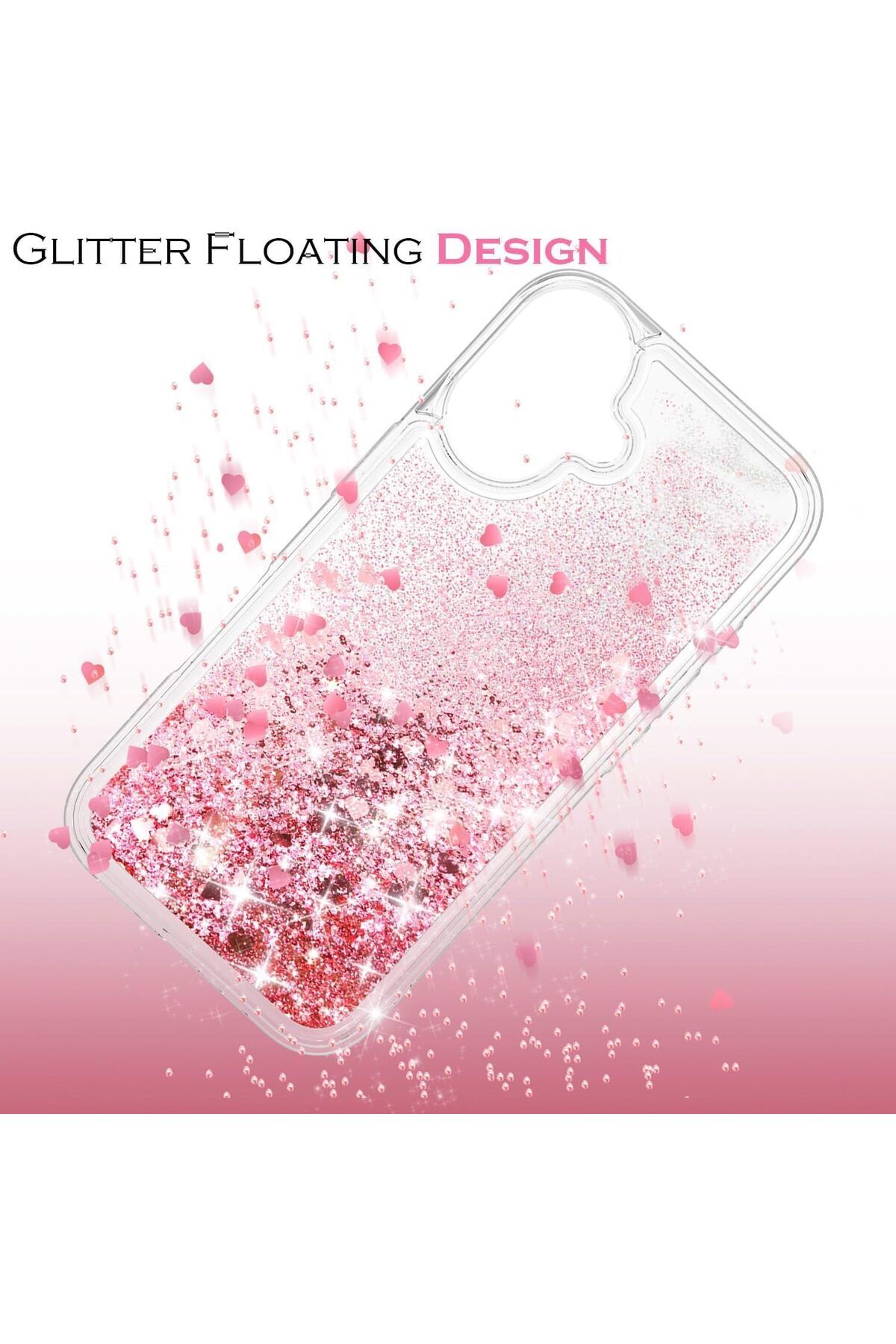 Generic-16 Case, Clear Design Bling Flowing Liquid Floating Sparkle Colourful Glitter Waterfall TPU Protecti 3