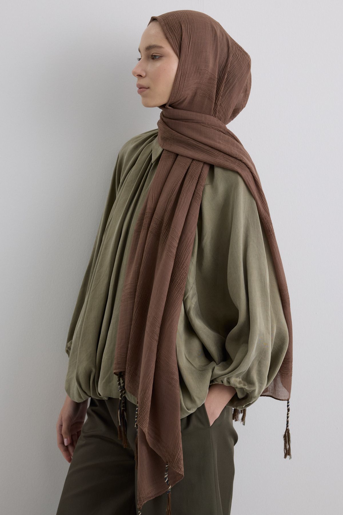 SOFT AKSESUAR-Brice Tassled Cotton Shal 3