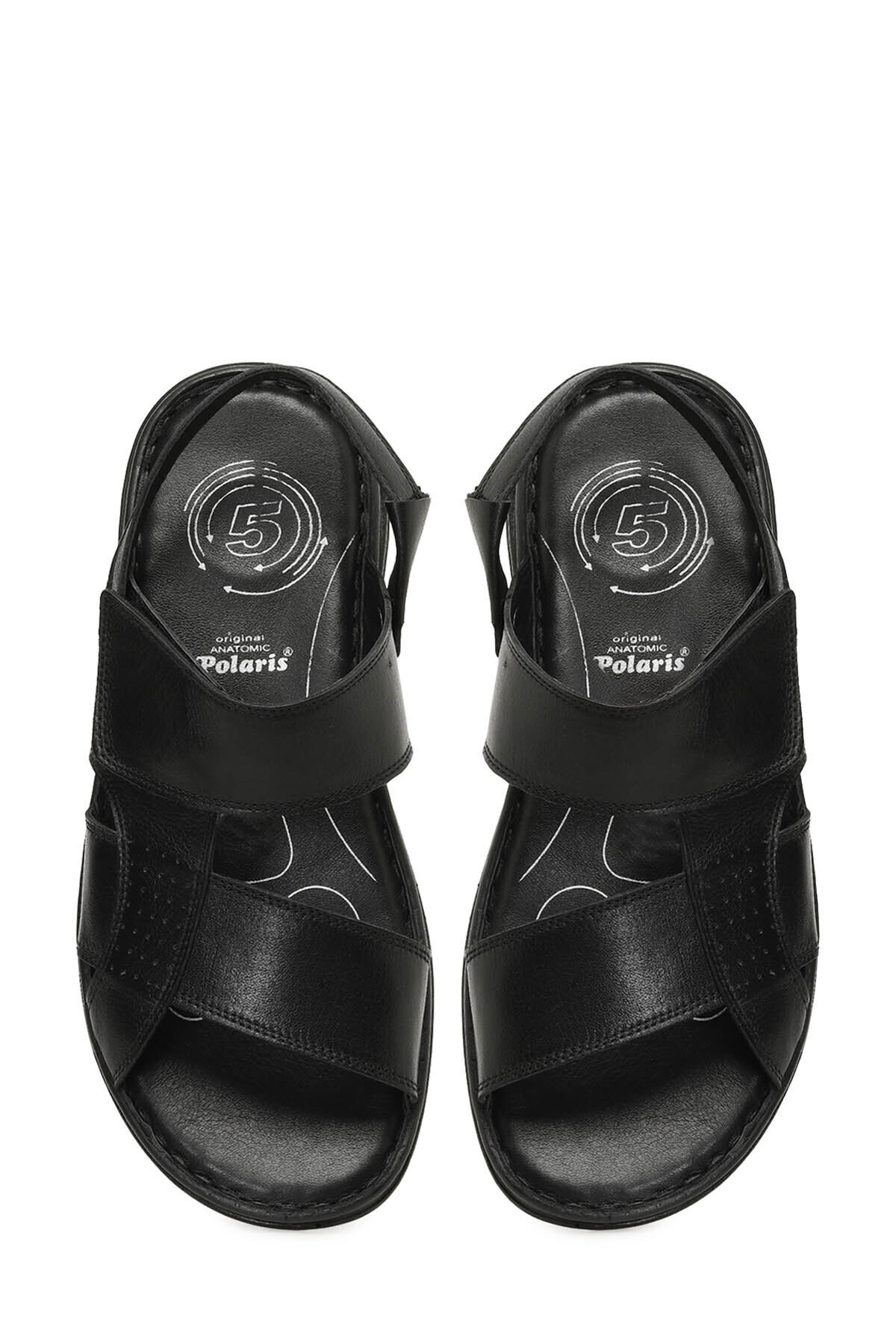 Polaris-5 Point 106894.m 4Fx Genuine Leather Poly Light Sole Comfort Men's Sandals Black 4