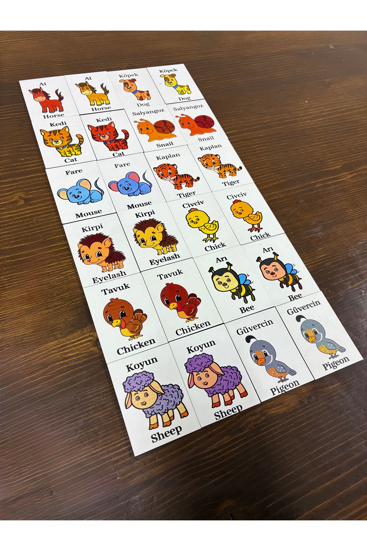 wudie Ahşap Zeka Kartları Eşleştirme Oyunu Ahşap Pazıl Oyuncak Sevimli Orman Hayvanları montessori fotoğrafı 2 (önizleme)