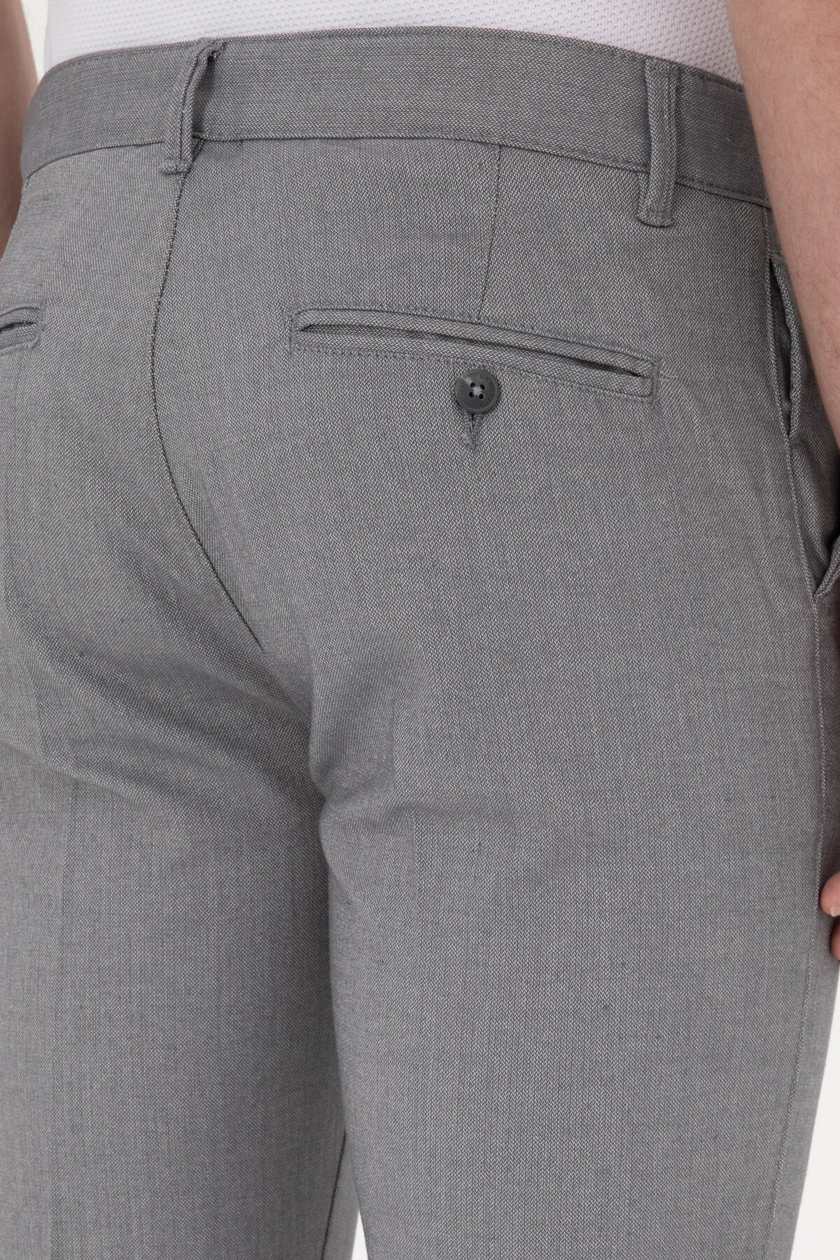 U.S. Polo Assn. Erkek Slim Fit Gri Kanvas Pantolon 50299990-VR024 görsel 6