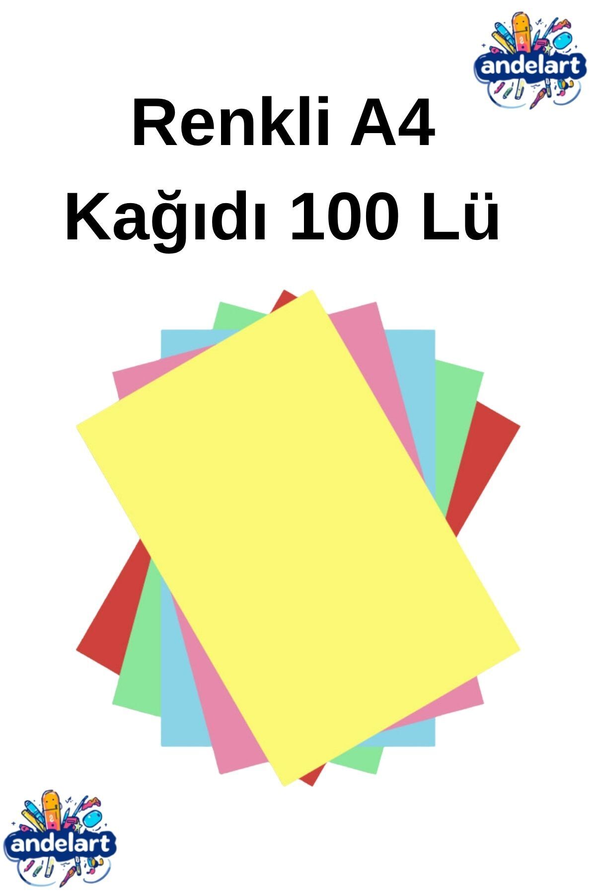 andelart Renkli Fotokopi Kağıdı 100 Lü A4 Renkli Fotokopi Kağıdı