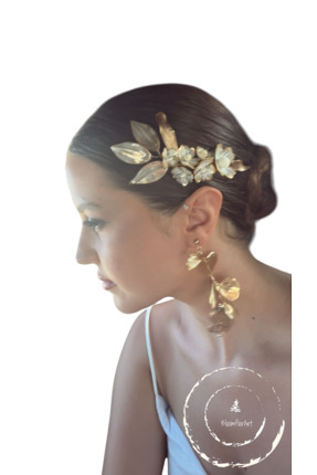 Bloomflorart Helen Bronz Gelin Tacı/Bahar dalı /Epoksi