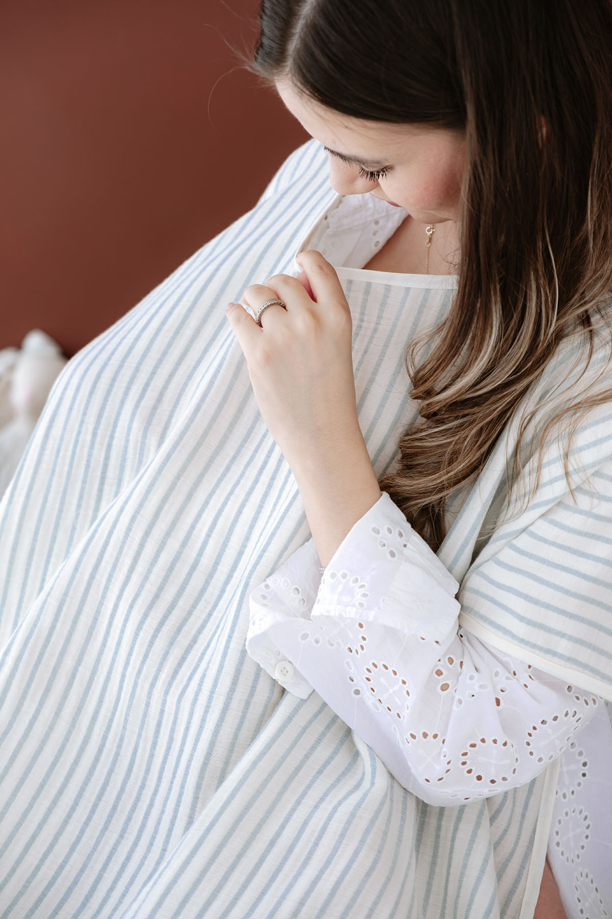 TBA COLLECTION Müslin Emzirme ve Puset Örtüsü | Line Series - Blue fotoğrafı 3 (önizleme)