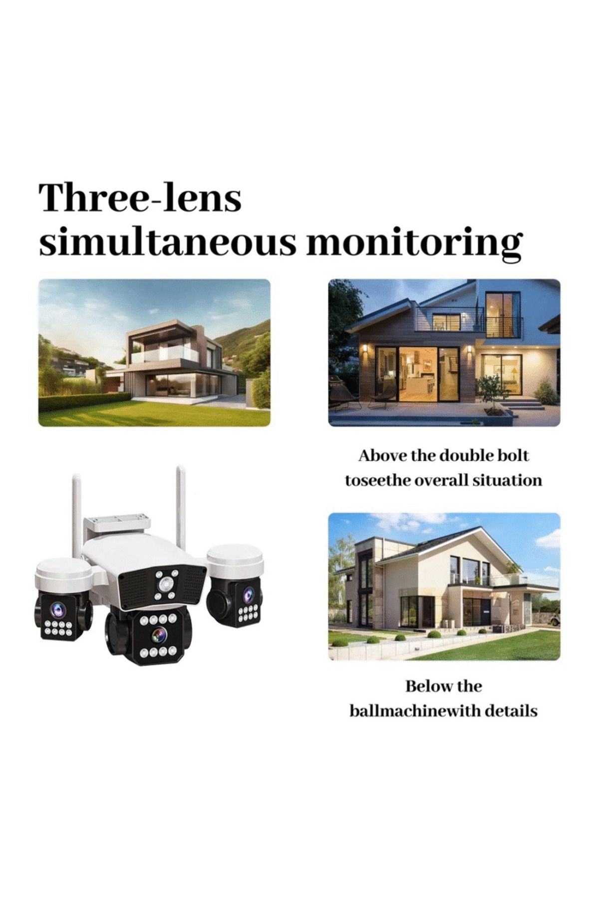 Loosafe-Cameră de supraveghere 3 obiective (2 fixe + 1 mobilă) 6 MP LS-B 3-Pro 3