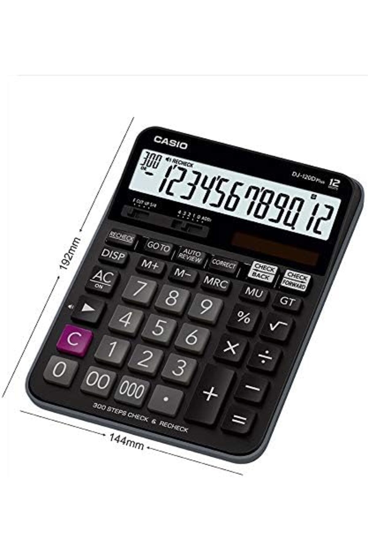Casio-DJ-120D Plus 300 Steps Check and Correct Desktop Calculator with Bigger Screen/Keys (12 Digit) 3
