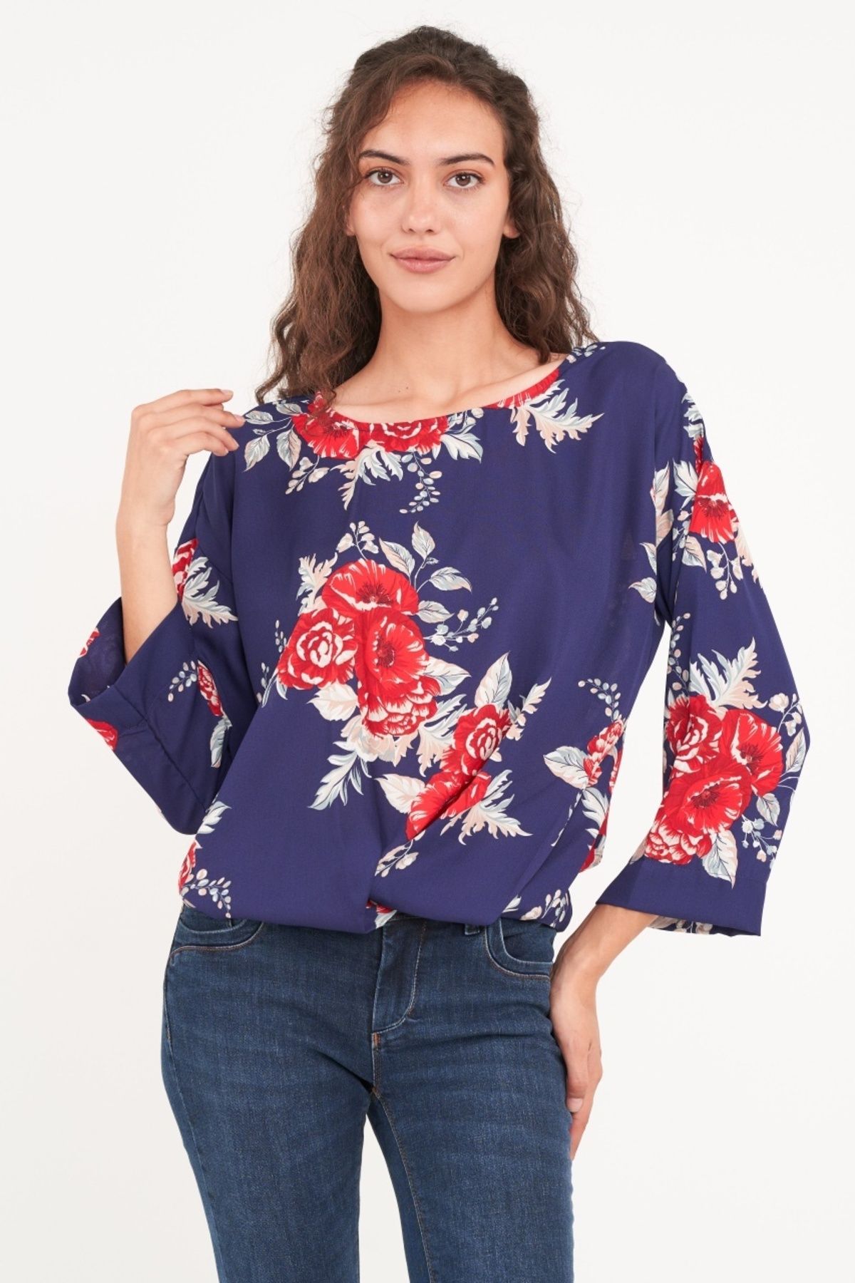 Timeout-Camasa dama maneca scurta cu imprimeu floral 7