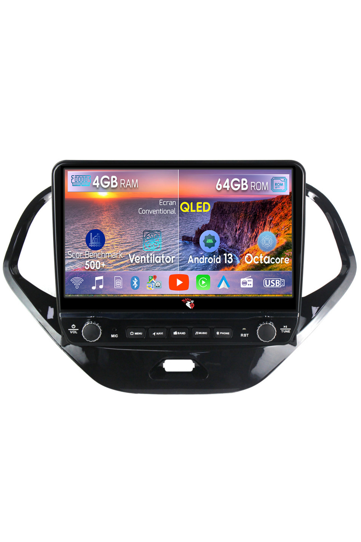 navi-it-Dedicated navigation Figo 2015-2018 with rotary buttons model 2024, 4 GB RAM 64 ROM, Quadcore, Android 1