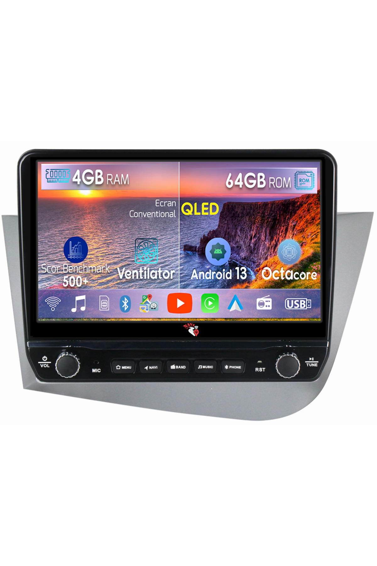 navi-it-Dedicated navigation Leon 2005-2012 with rotary buttons model 2024, 4 GB RAM 64 ROM, Quadcore, Android 1