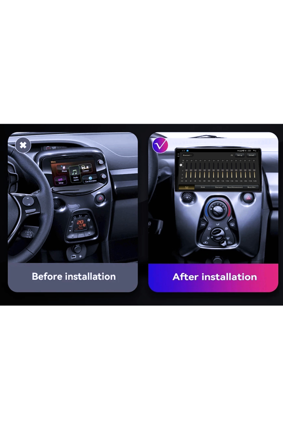 navi-it-Navigation dedicated to Aygo 2012-2020, 4 GB RAM 32 ROM, Octacore, Android 13, Display QLED 10", DSP, Car 3