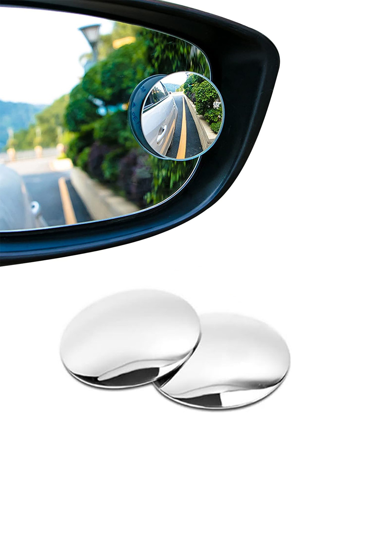COZY SENSE Araba Kör Nokta Aynası 2'li Çerçevesiz Oto Geniş Görüş Aynası Her Cama Uyumlu Araç Güvenlik Ürünü