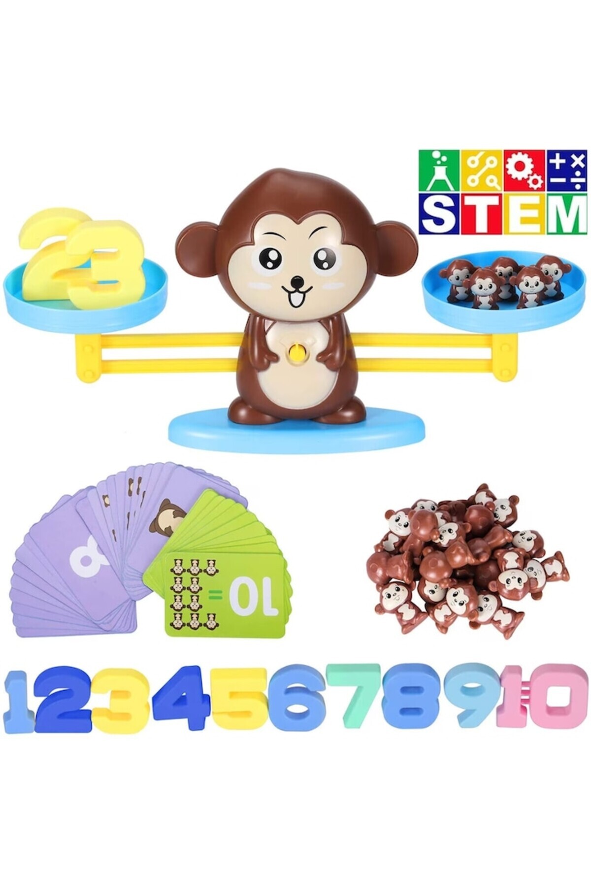 UTILITY ONE-Educational Toy for Mathematics STEM, Monkey Balance, Learn Numbers Through Play, +3 Years, Utility 3