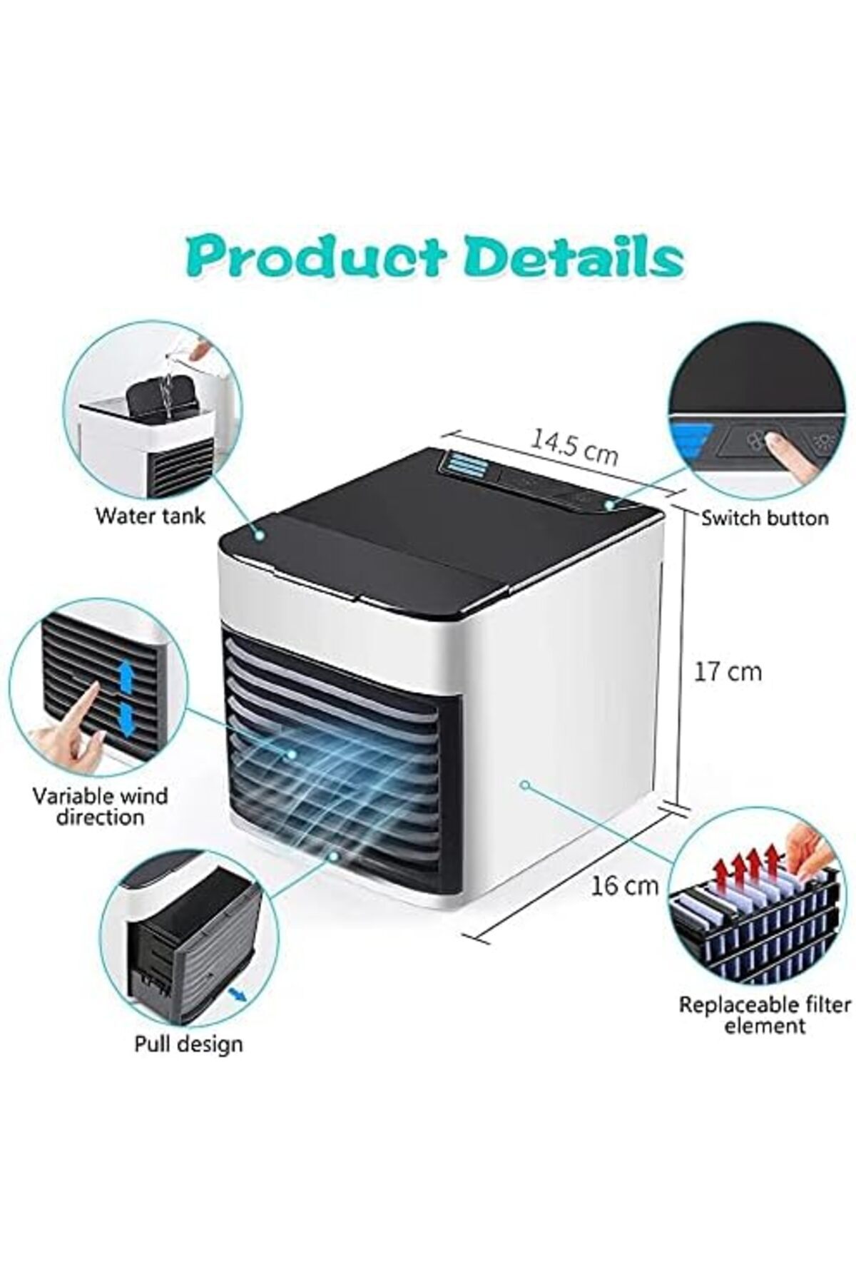 fulina-3 In 1 Portable Air Conditioner,with 3 Speed Atomization Upgrade Anti-Leaking Energy Saving 4