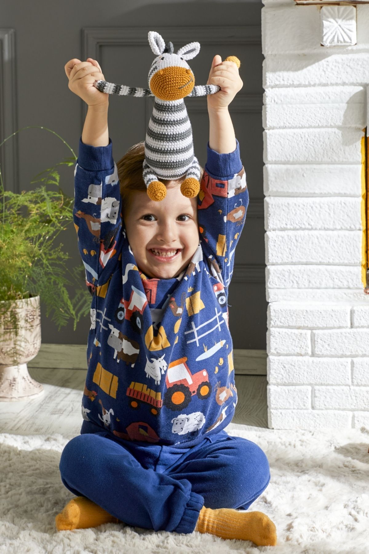 Amigurumi Örgü Bebek Çocuk Oyun ve Uyku Arkadaşı Zebra