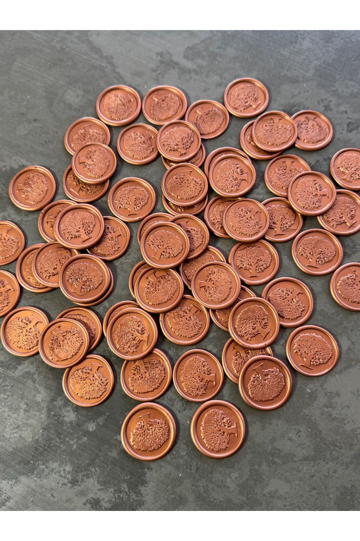 OEM-10x Wax seal, "Stejar" pattern culoare Cupru/Sigiliu de invitație / Sigiliu de ceară/Invitatie nunta 3