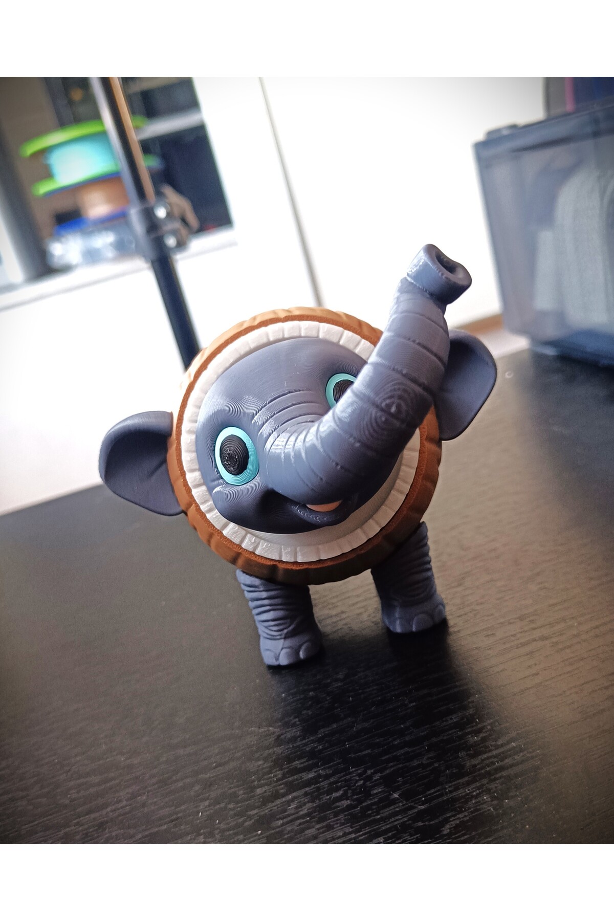 3D Baskılı Mafsallı Fil Figürü - Masaüstü Oyuncak - İsim Yazılabilir