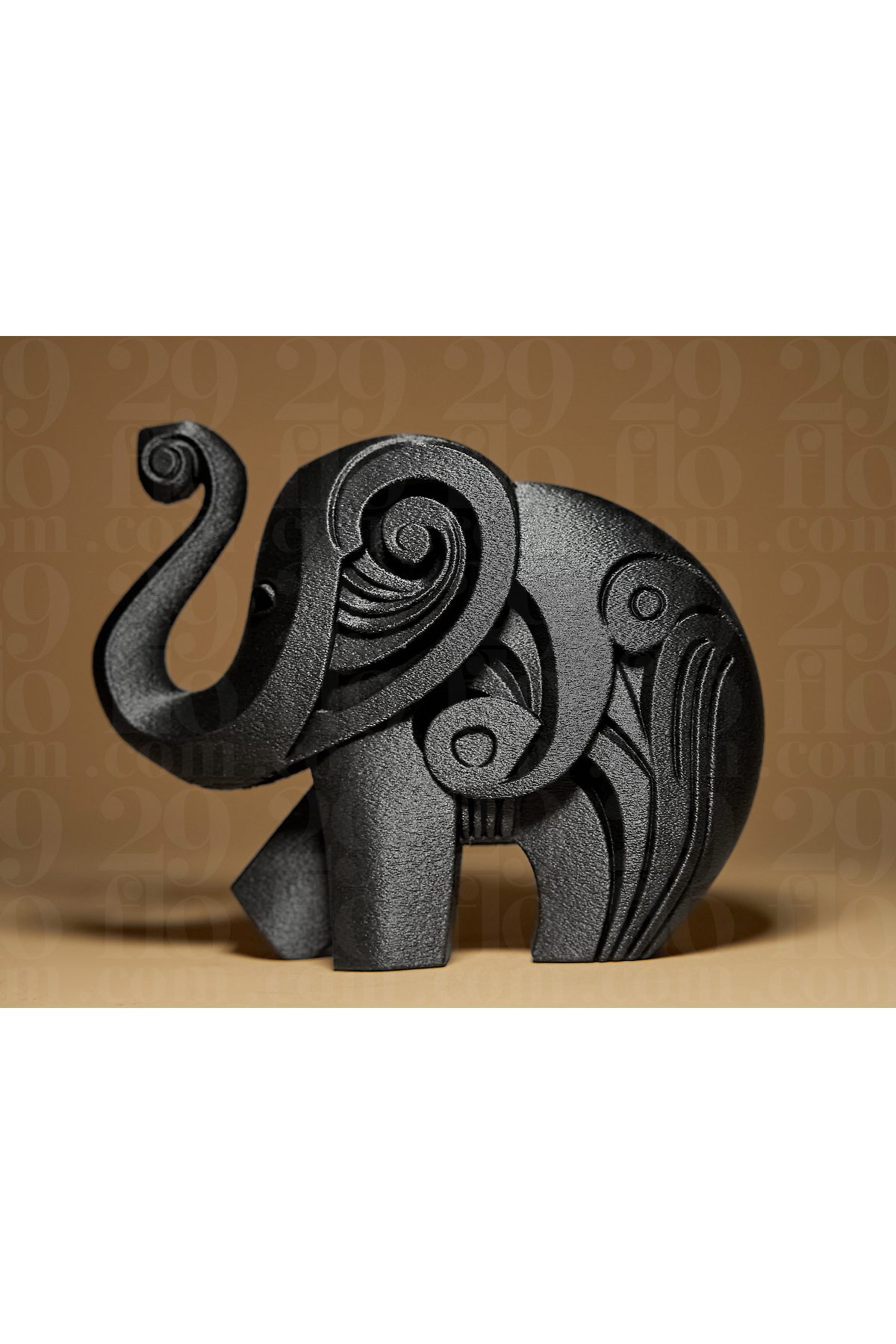 Figura di elefante felice stampata in 3D da 15x12 cm - Decorazione da scrivania - Il nome può essere scritto