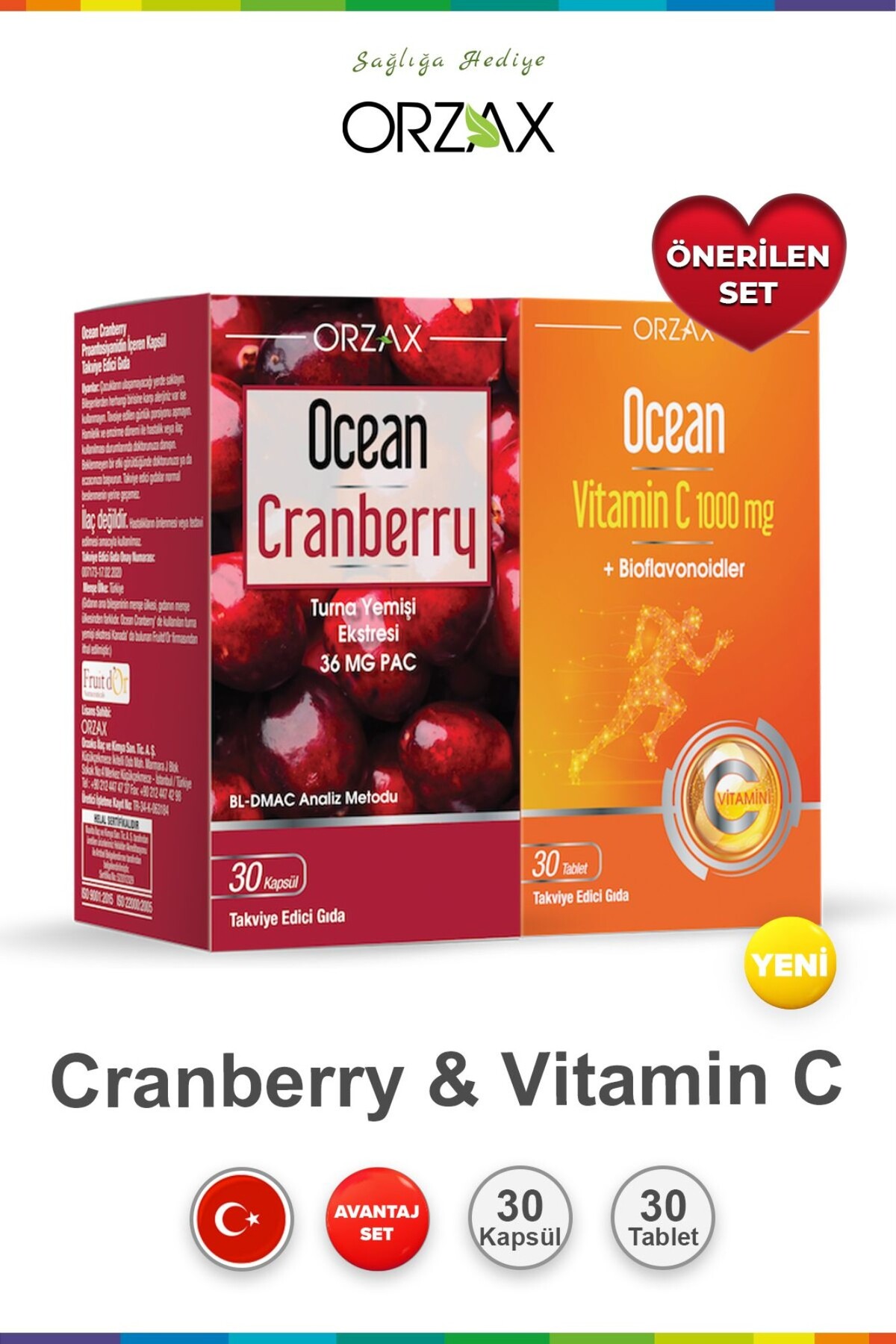 Ocean Cranberry 36 mg Pac 30 Tablet & Vitamin C 30 Tablet - Fiyatı