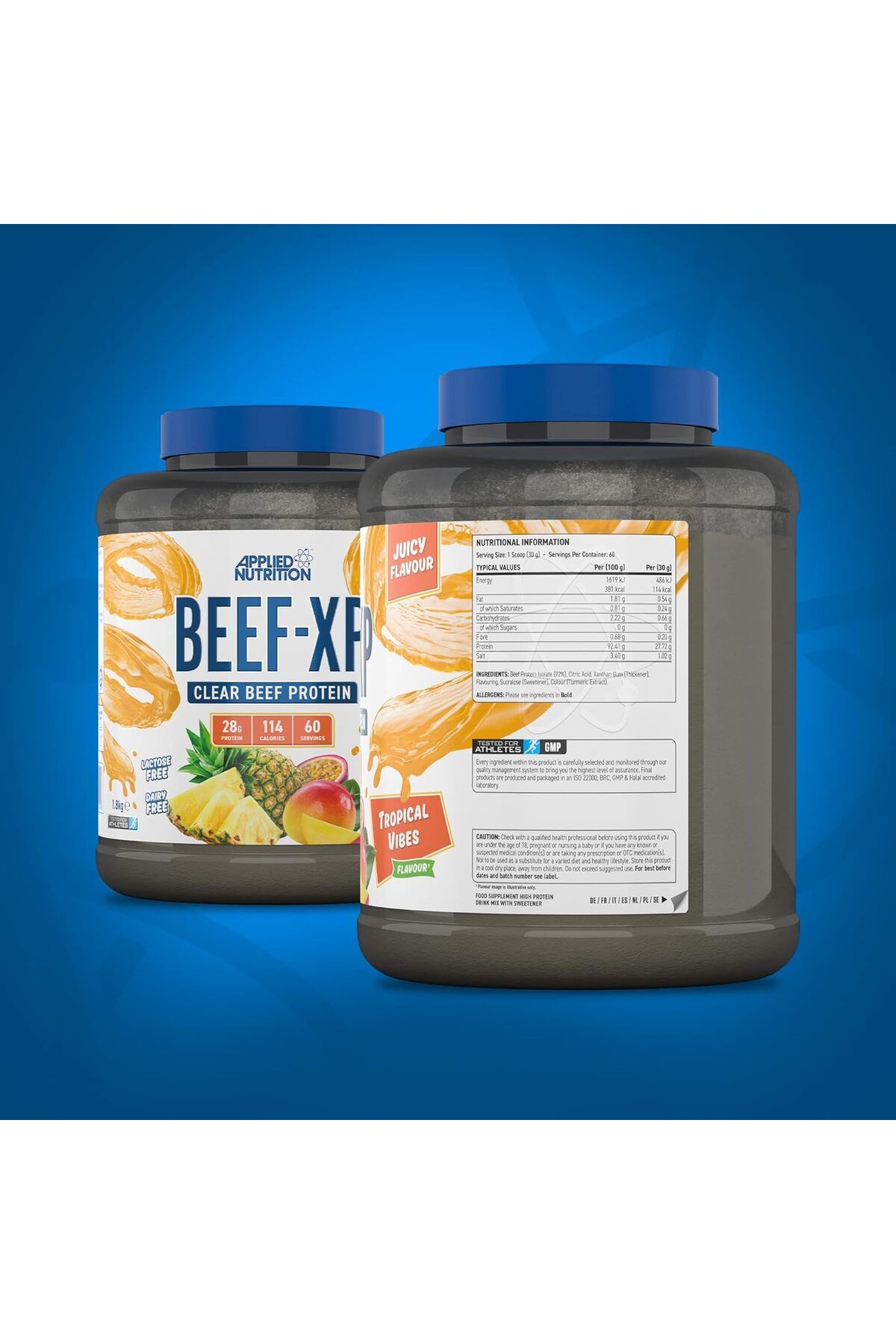 applied nutrition-Beef-xp Clear Hydrolysed Beef Protein Isolate, Tropical Vibes, 1.8 Kg 2