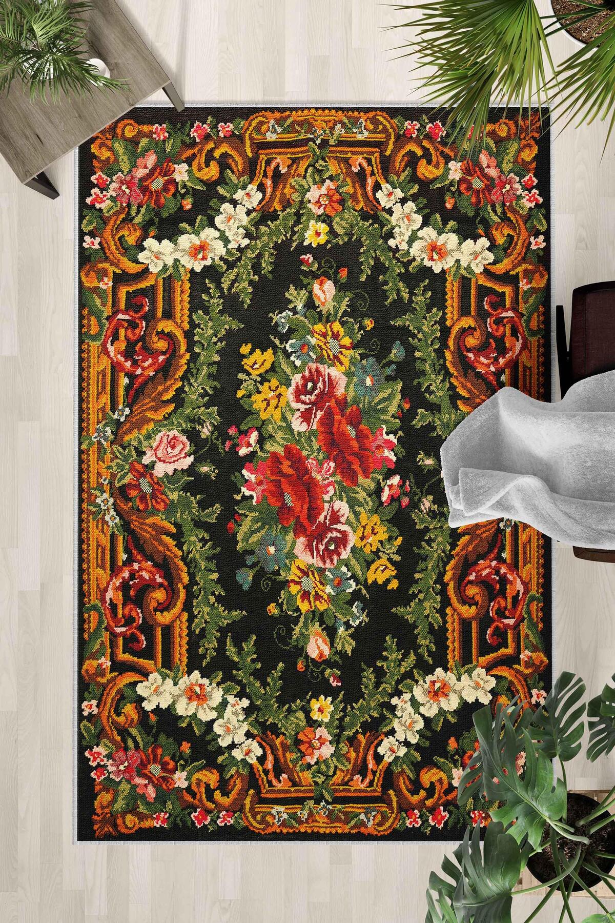 Anti-Slip Base Washable Carpet – Modern Digital Printing Carpet for Kitchen, Living Room, Bedroom (SLNHAL153